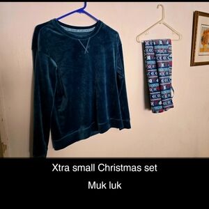 Xmas PJ set.  Muk Luk brand.